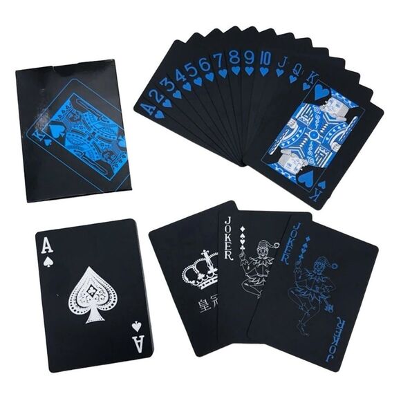 DECADENT BLACK AND BLUE PLAYING CARDS - Picture 3 of 4